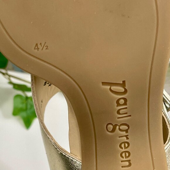 Paul Green Patent Tanya Slingback Sandal in Gold Patent Size 4.5 / US 7 - Picture 12 of 14
